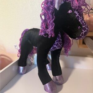 Groovy Girls Midnight Star Y2K Black Purple Cheetah Print Doll Horse Plush Toy